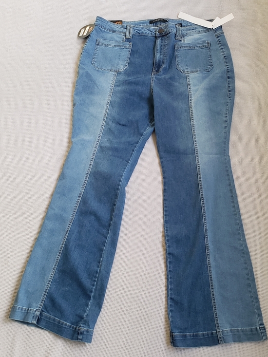 one 5 one Denim - one 5 one Two-Tone Blue Patchwork Flare Jeans 20W Long